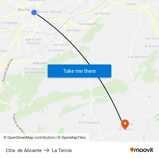 Ctra. de Alicante to La Tercia map
