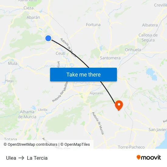 Ulea to La Tercia map