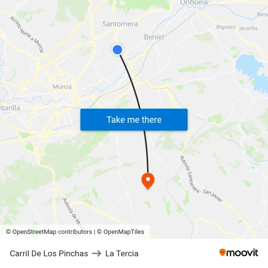 Carril De Los Pinchas to La Tercia map