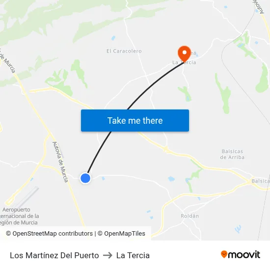 Los Martínez Del Puerto to La Tercia map