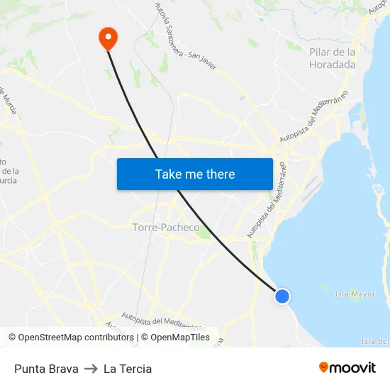 Punta Brava to La Tercia map