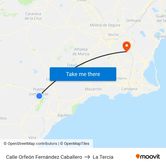 Calle Orfeón Fernández Caballero to La Tercia map