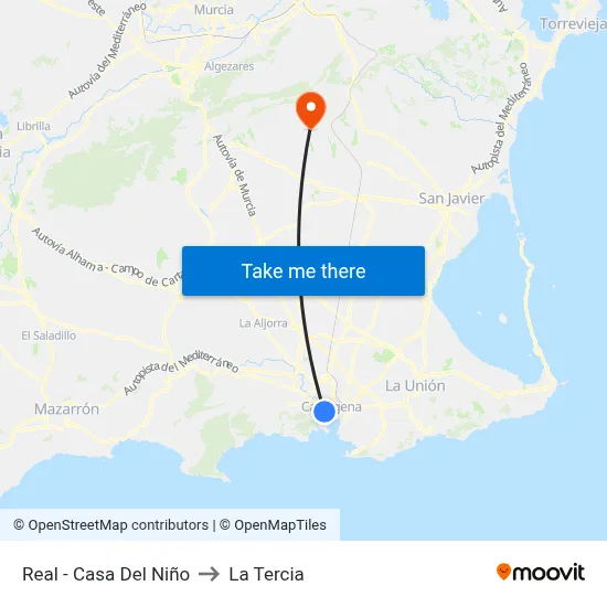 Real - Casa Del Niño to La Tercia map