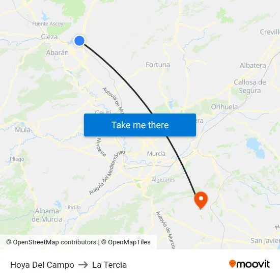 Hoya Del Campo to La Tercia map