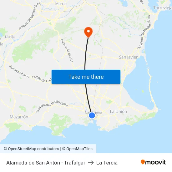 Alameda de San Antón - Trafalgar to La Tercia map