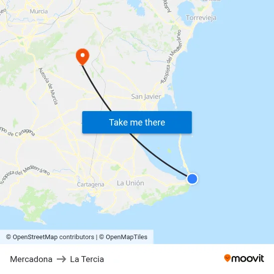 Oficina de Turismo to La Tercia map