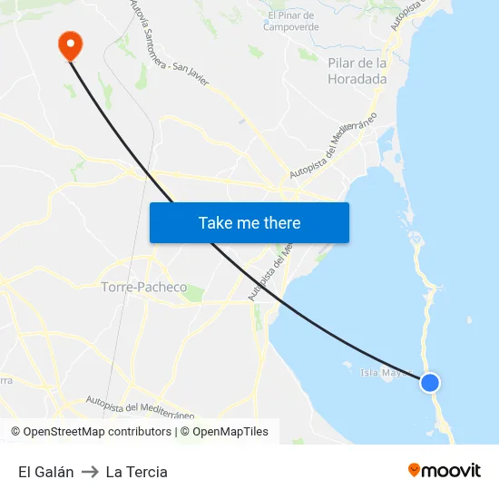 El Galán to La Tercia map