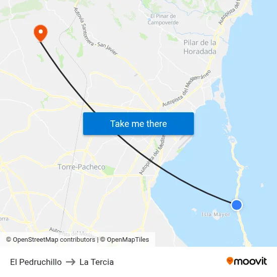 El Pedruchillo to La Tercia map