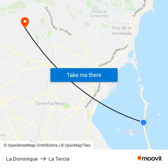 La Dominique to La Tercia map