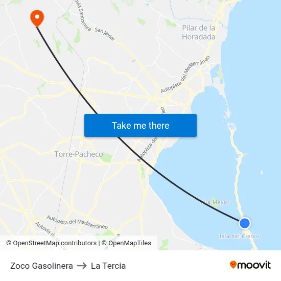 Zoco Gasolinera to La Tercia map