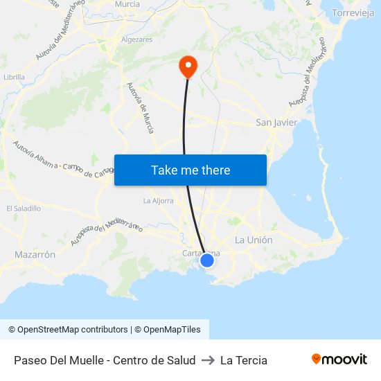 Paseo Del Muelle - Centro de Salud to La Tercia map