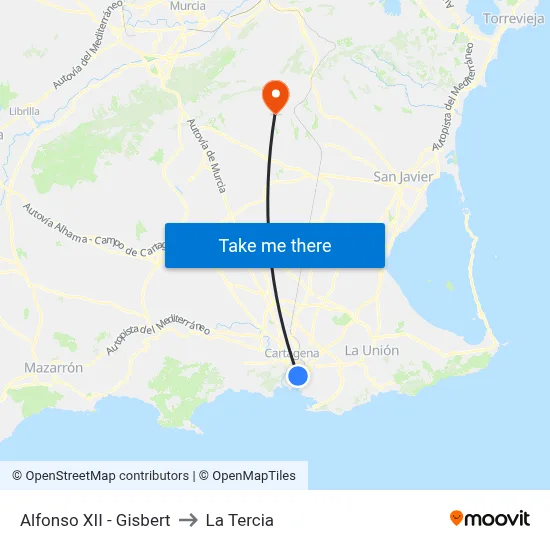 Alfonso XII - Gisbert to La Tercia map