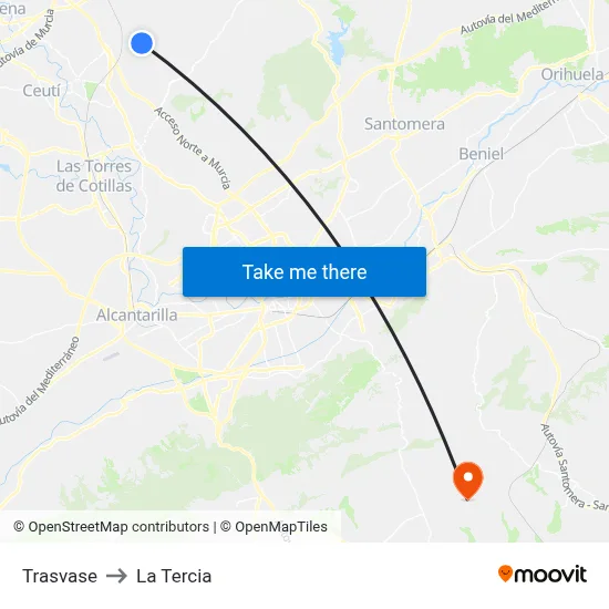 Trasvase to La Tercia map