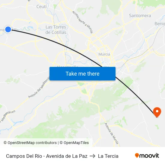 Campos Del Río - Avenida de La Paz to La Tercia map