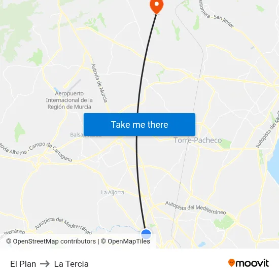 El Plan to La Tercia map