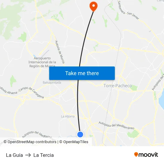 La Guía to La Tercia map
