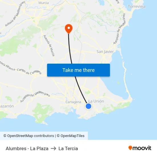Alumbres - La Plaza to La Tercia map