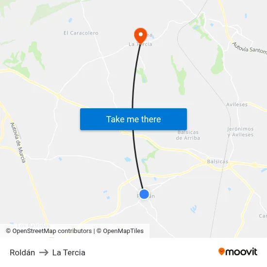 Roldán to La Tercia map