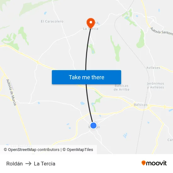 Roldán to La Tercia map