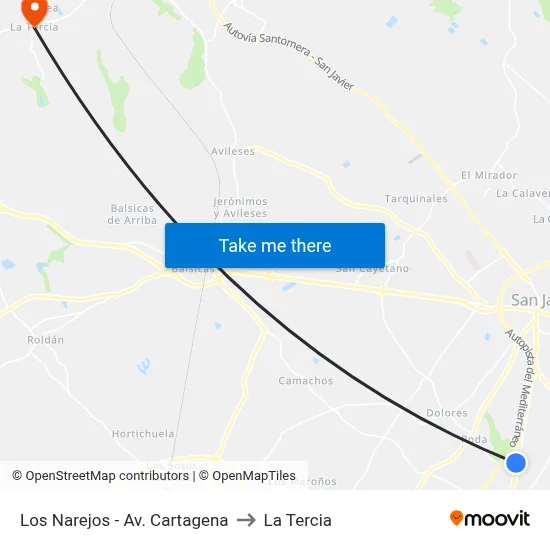 Los Narejos - Av. Cartagena to La Tercia map