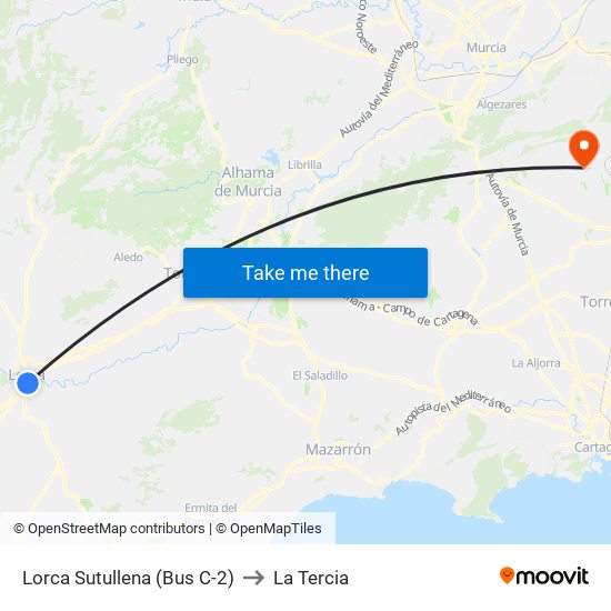 Lorca Sutullena (Bus C-2) to La Tercia map