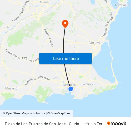 Plaza de Las Puertas de San José - Ciudad de Orán to La Tercia map