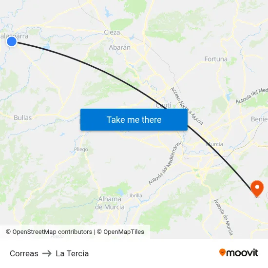 Correas to La Tercia map