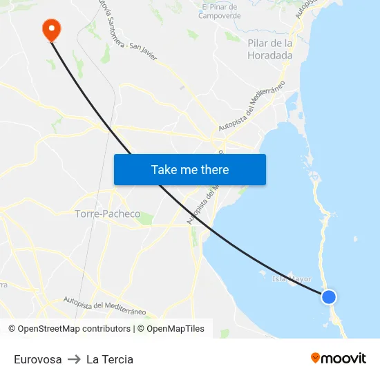 Eurovosa to La Tercia map