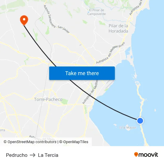 Pedrucho to La Tercia map