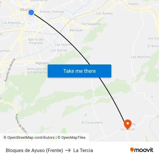 Bloques de Ayuso (Frente) to La Tercia map