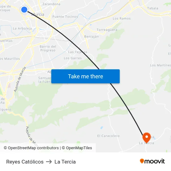 Reyes Católicos to La Tercia map