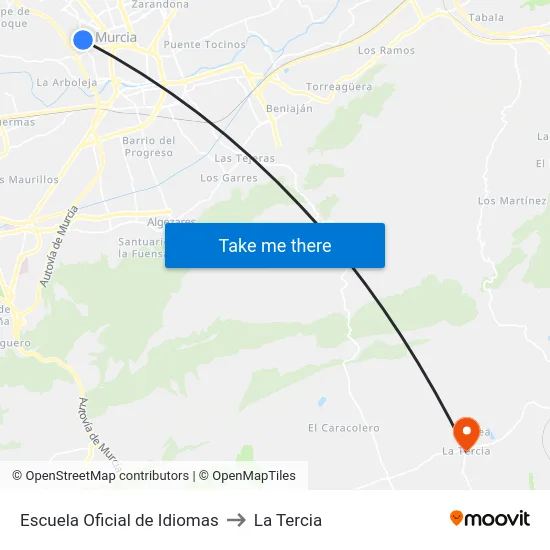 Escuela Oficial de Idiomas to La Tercia map