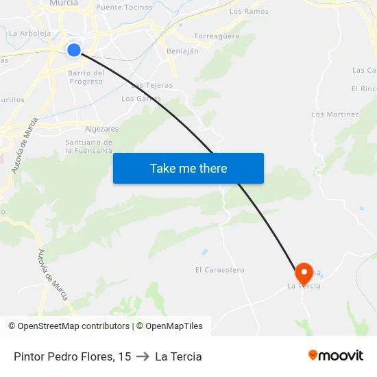 Pintor Pedro Flores, 15 to La Tercia map