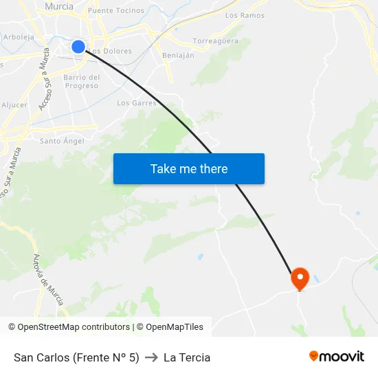 San Carlos (Frente Nº 5) to La Tercia map