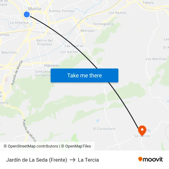 Jardín de La Seda (Frente) to La Tercia map