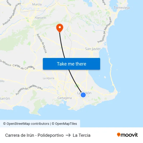 Carrera de Irún - Polideportivo to La Tercia map