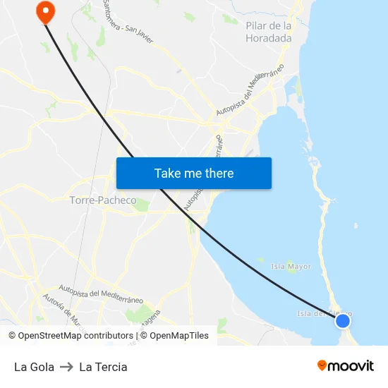 La Gola to La Tercia map