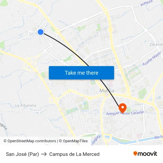San José (Par) to Campus de La Merced map