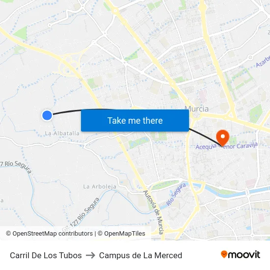 Carril De Los Tubos to Campus de La Merced map