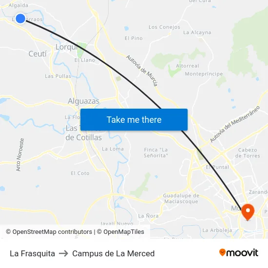 La Frasquita to Campus de La Merced map