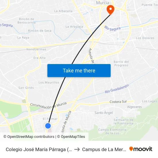 Colegio José María Párraga (Par) to Campus de La Merced map