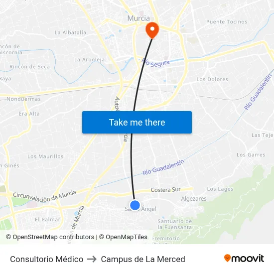 Consultorio Médico to Campus de La Merced map