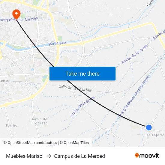 Muebles Marisol to Campus de La Merced map