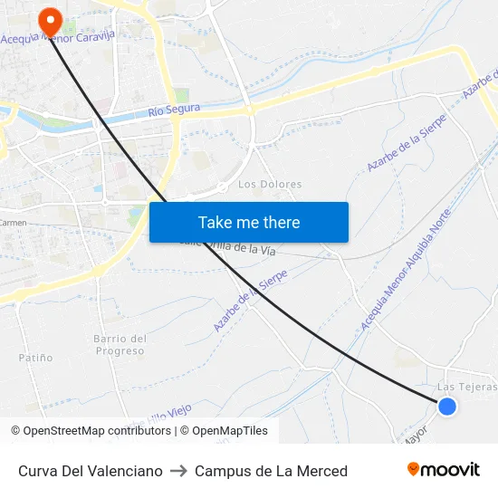 Curva Del Valenciano to Campus de La Merced map