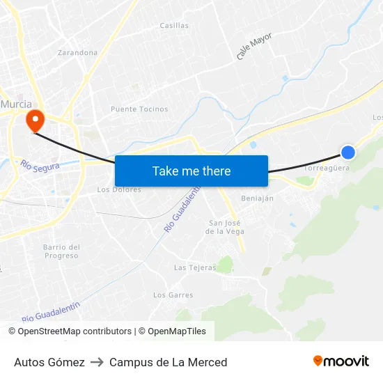 Autos Gómez to Campus de La Merced map