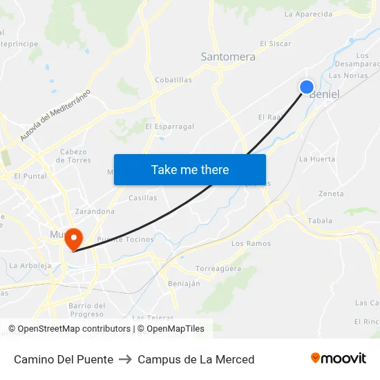 Camino Del Puente to Campus de La Merced map