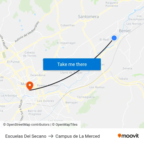 Escuelas Del Secano to Campus de La Merced map