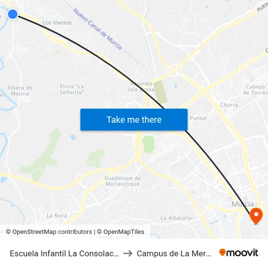 Escuela Infantil La Consolación to Campus de La Merced map