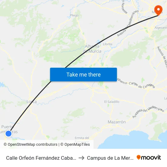 Calle Orfeón Fernández Caballero to Campus de La Merced map