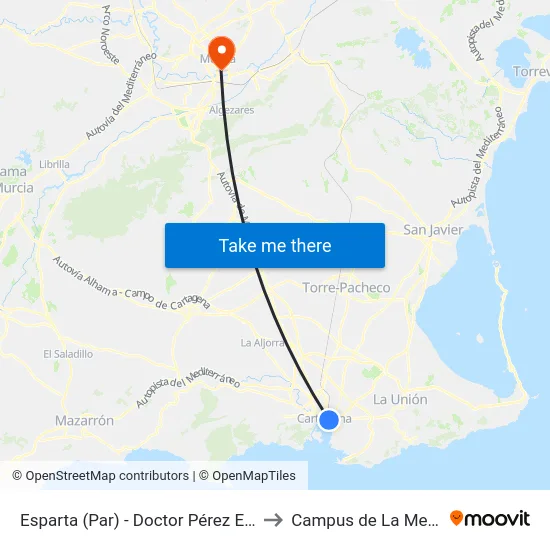 Esparta (Par) - Doctor Pérez Espejo to Campus de La Merced map